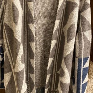Sweater coat in grays and blue with pockets slits on sides New no tags size 1X